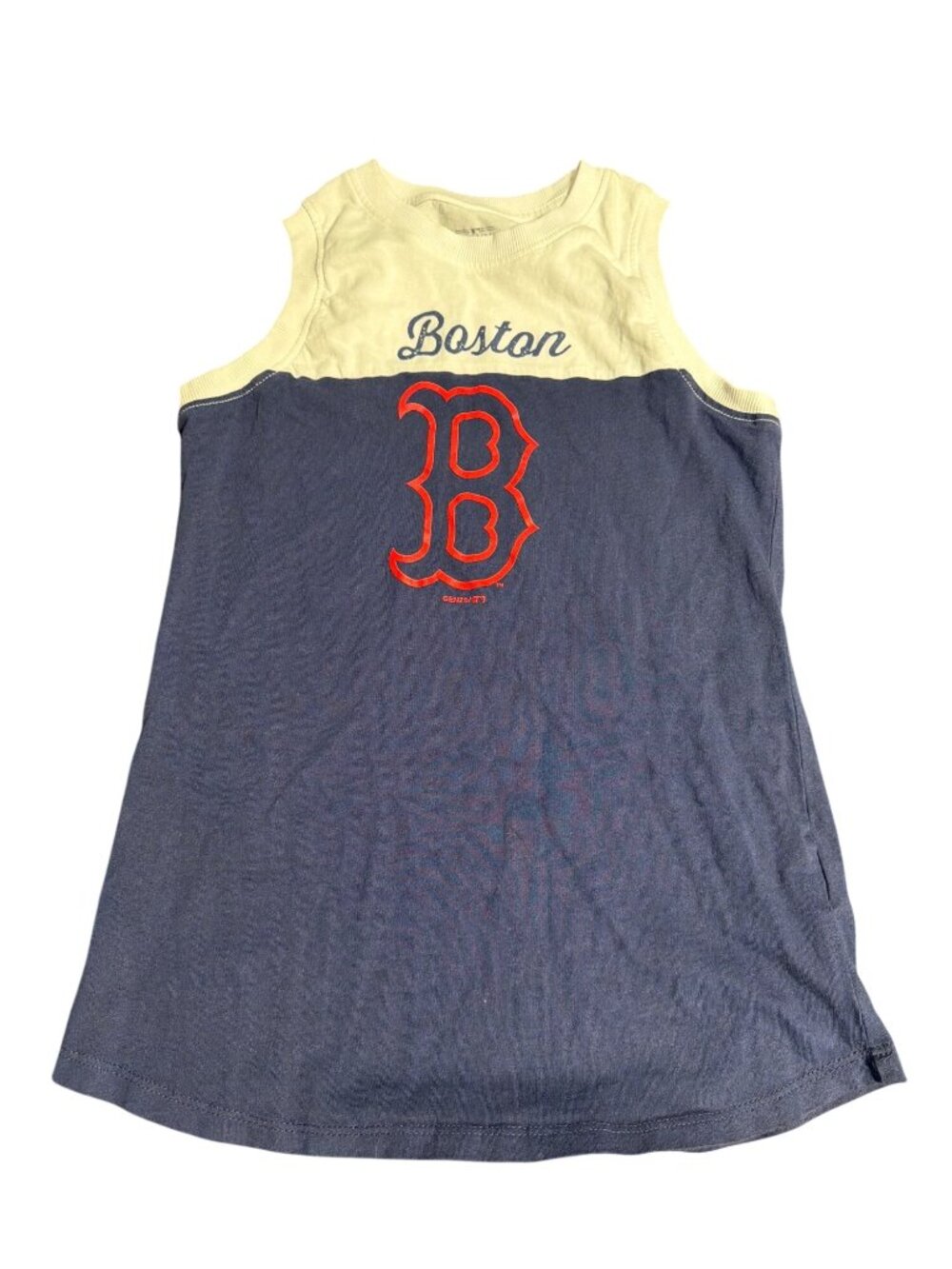 Boston Red Sox Youth Tank Top White Navy Gen2 MLB Baseball B Logo Size 10/12